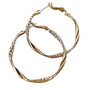 Twisted Gold Hoop Earrings